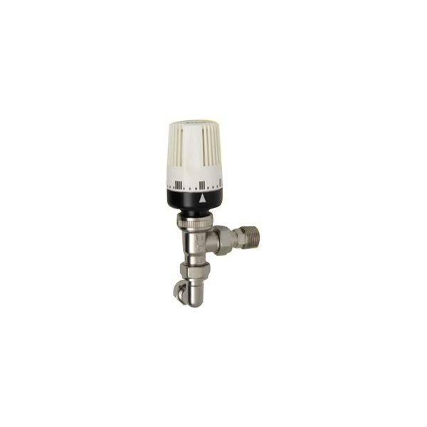 Myson 90degree compression plastic pipe valve 10mm Nickel
