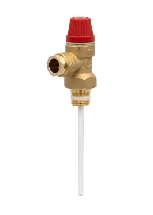 Caleffi 1/2" Series 309 Pressure & Temperature Relief Valve Set at 90°C 7 Bar