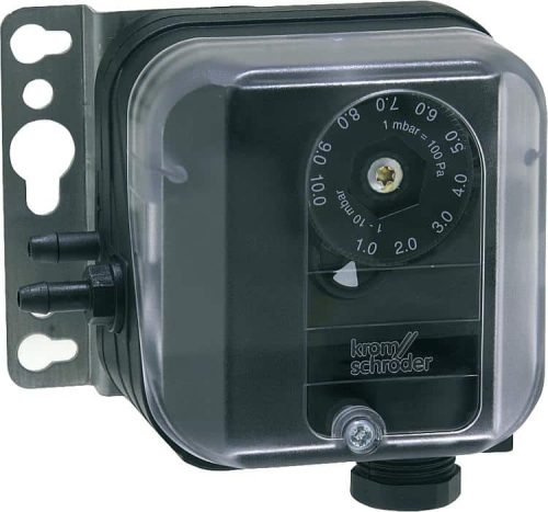 Kromschröder DL 3K‑4W pressure switch 84444609 in grey metal housing with black rotary adjustment knob, electrical cable entry and dual pressure inlet ports.