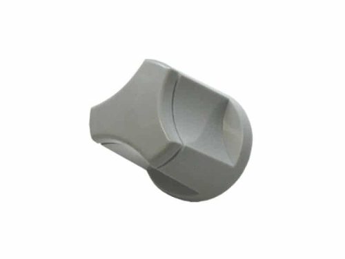 Heatrae Streamline control valve knob 95605446 in black plastic with ribbed grip, central metal fixing screw and circular dial markings
