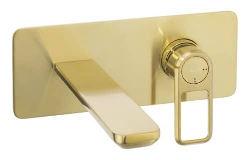 Abode Levarto Wall Mounted Basin/Bath Mixer - Brushed Brass