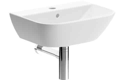 Lawrence 450x320mm 1TH Cloakroom Basin & Chrome Bottle Trap