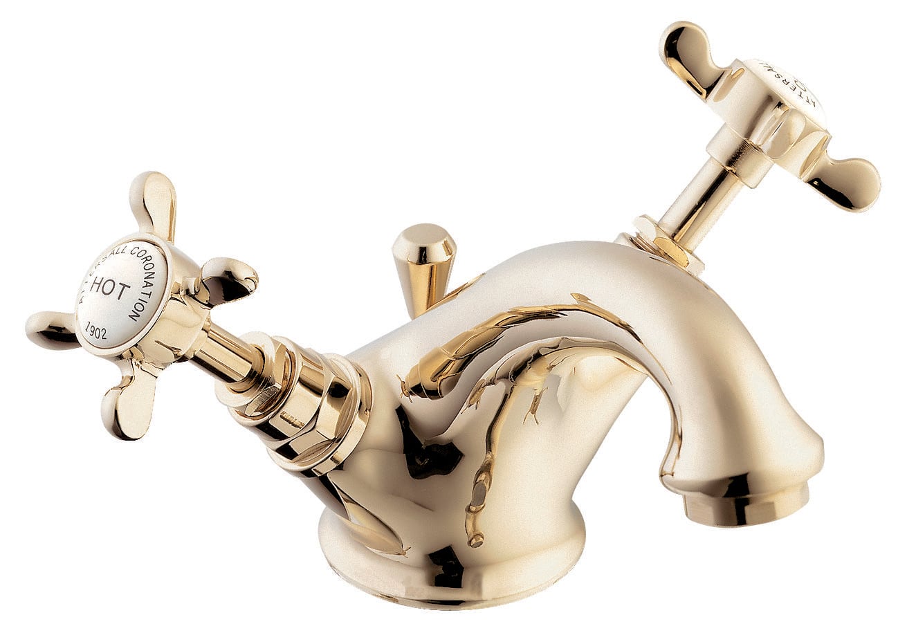 Coronation gold mono basin mixer with pop up waste