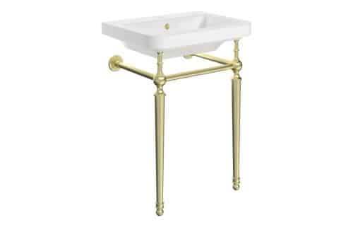 Baker 610mm 1TH Console Basin - Brushed Brass