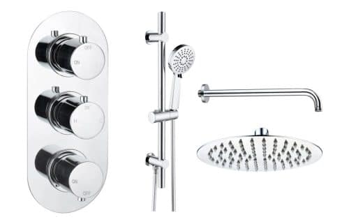 Gullfoss Round Shower Valve & Kit Pack 3 - Chrome