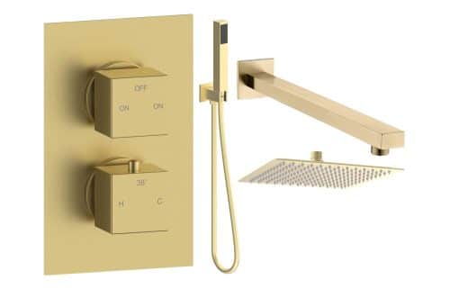 Yosemite Square Shower Valve & Kit Pack 4 - Brushed Brass