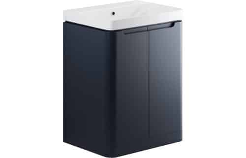 Nanya 605mm 2 Door Floor Standing Basin Unit - Matt Indigo