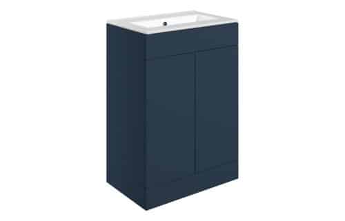 Horseshoe Bend 610mm Floor Standing 2 Door Basin Unit & 0TH Basin - Matt Deep Blue