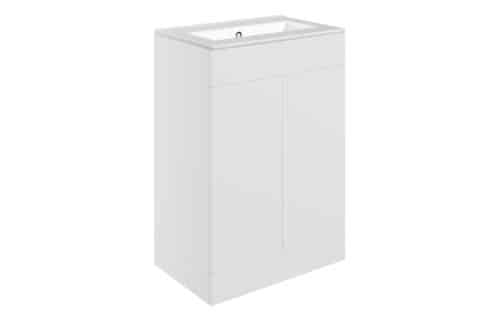 Horseshoe Bend 610mm Floor Standing 2 Door Basin Unit & 0TH Basin - Matt White