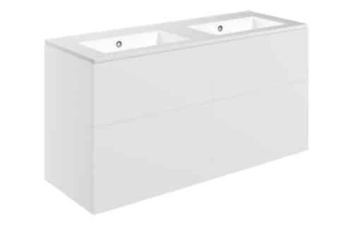 Horseshoe Bend 1210mm Wall Hung 4 Drawer Basin Unit & 0TH Basin - Matt White