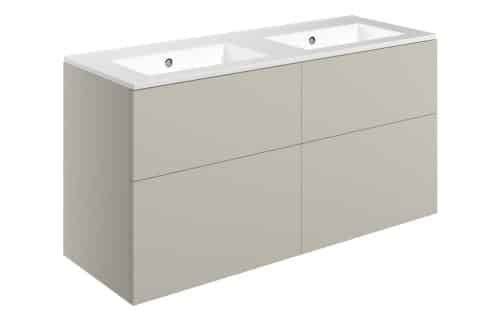 Horseshoe Bend 1210mm Wall Hung 4 Drawer Basin Unit & 0TH Basin - Matt Latte