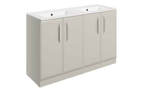 Penni 1210mm Floor Standing 4 Door Basin Unit w/2TH Basin - Matt Latte
