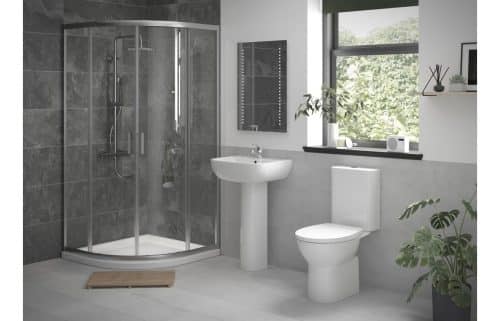 //2Go Full Suite w/900mm 2 Door Easy-Fit Quadrant & Tray