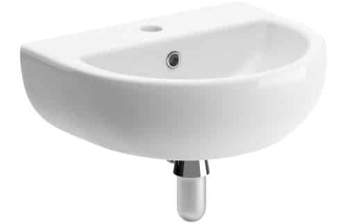 Arkansas 450x380mm 1TH Cloakroom Basin & Chrome Bottle Trap