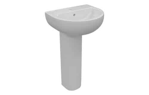 Arkansas 550x400mm 1TH Basin & Full Pedestal