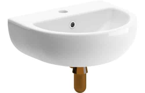 Arkansas 450x400mm 1TH Cloakroom Basin & Brushed Bronze Bottle Trap