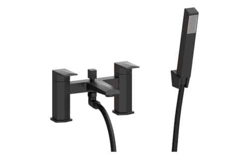 Yeo Bath/Shower Mixer & Bracket - Matt Black