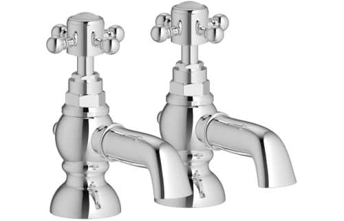 Tamar Bath Pillar Taps - Chrome