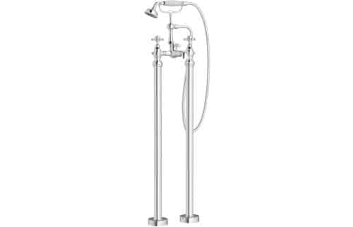 Tamar Floor Standing Bath/Shower Mixer & Shower Kit - Chrome