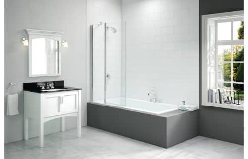Merlyn 900x1500mm 2-Panel Square Folding Bath Screen (6mm)