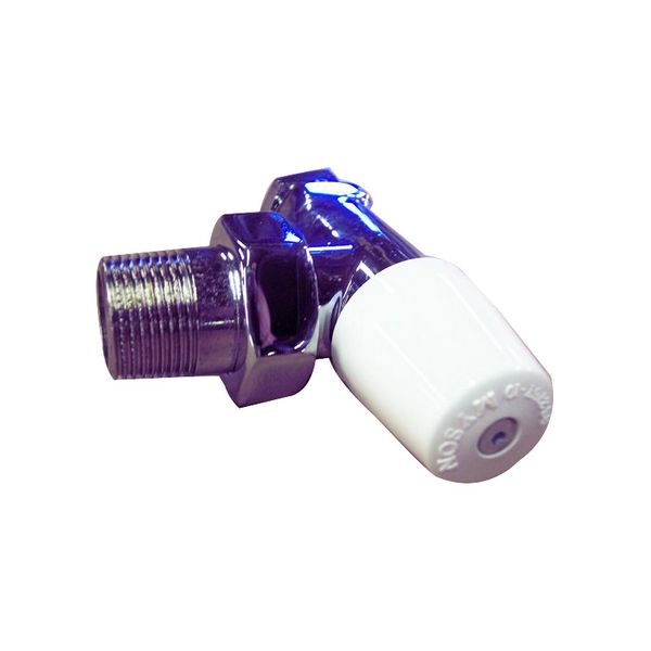 Myson Fullflow angled valve lockshield 15mm x 1/2" Chrome Plated