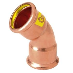 M-Profile Copper Gas Bend 45Deg