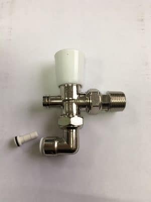 Myson Matchmate 90 deg pushfit plastic pipe lockshield drain off valve 10mm Nickel