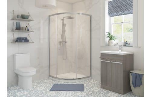 Forni 800mm 1 Door Quadrant - Chrome