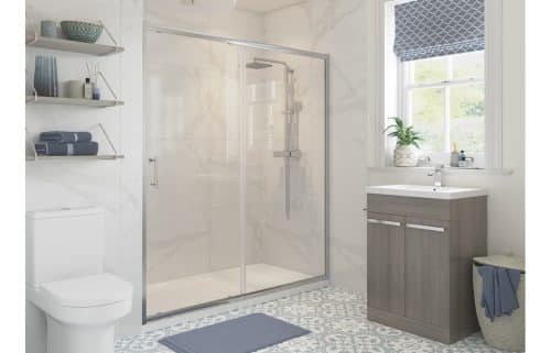 Forni 1000mm Sliding Door - Chrome