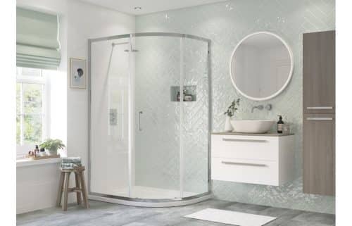 Canin 1200x800mm 1 Door Offset Quadrant - Chrome