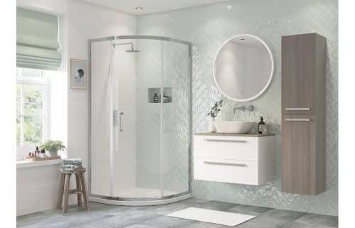 Canin 800mm 1 Door Quadrant - Chrome