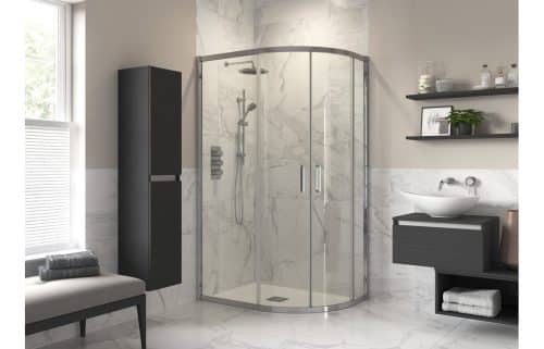 Montasio 1200x900mm 2 Door Offset Quadrant - Chrome