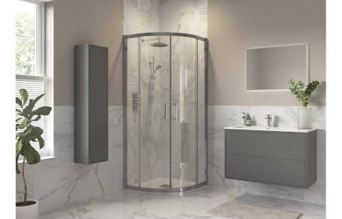 Montasio 900x900mm 2 Door Quadrant - Chrome
