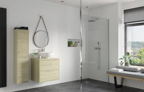 Montasio 900mm Wetroom Panel & Floor-to-Ceiling Pole - Chrome