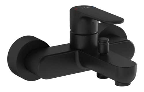 VitrA Root Round Wall Mounted Bath/Shower Mixer - Matt Black