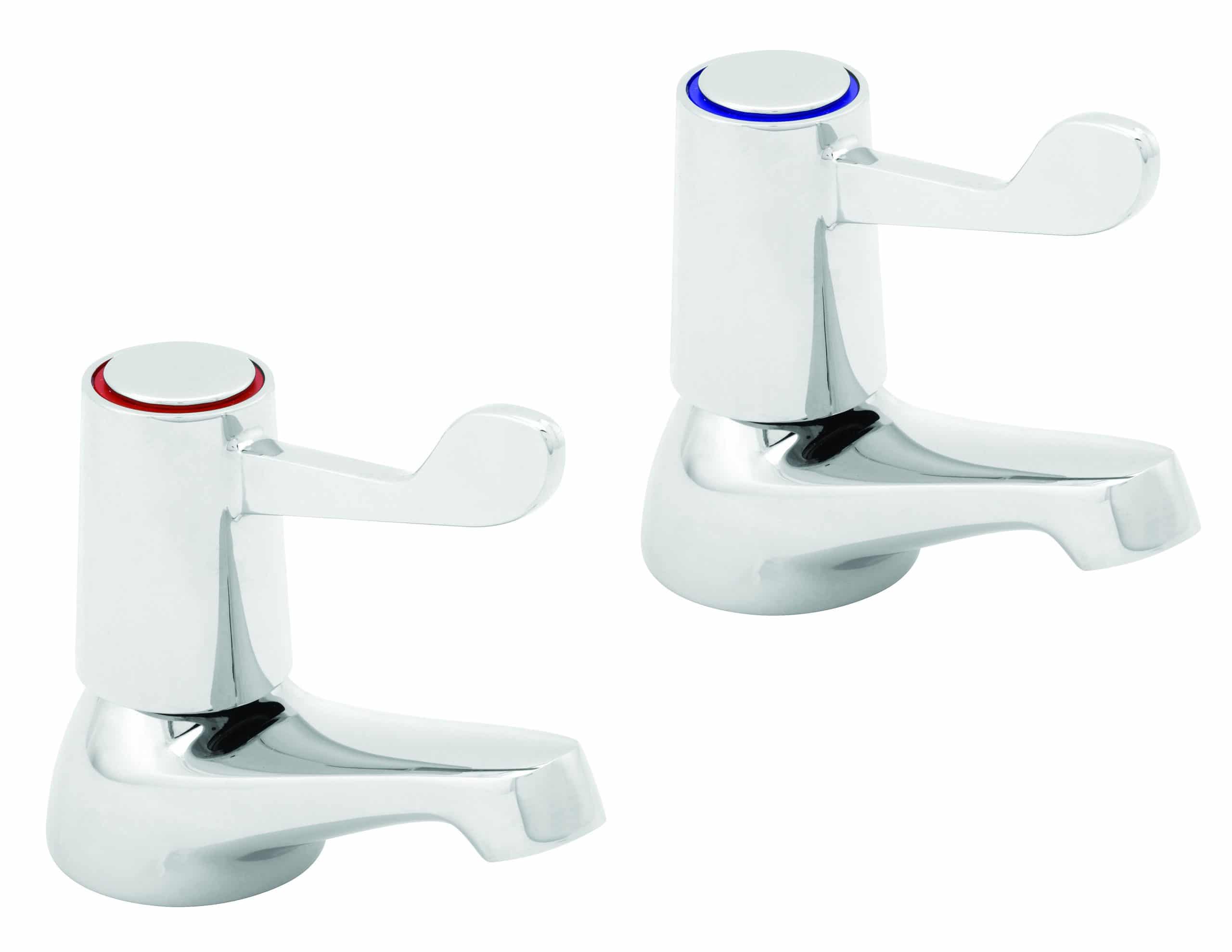 Lever action basin taps