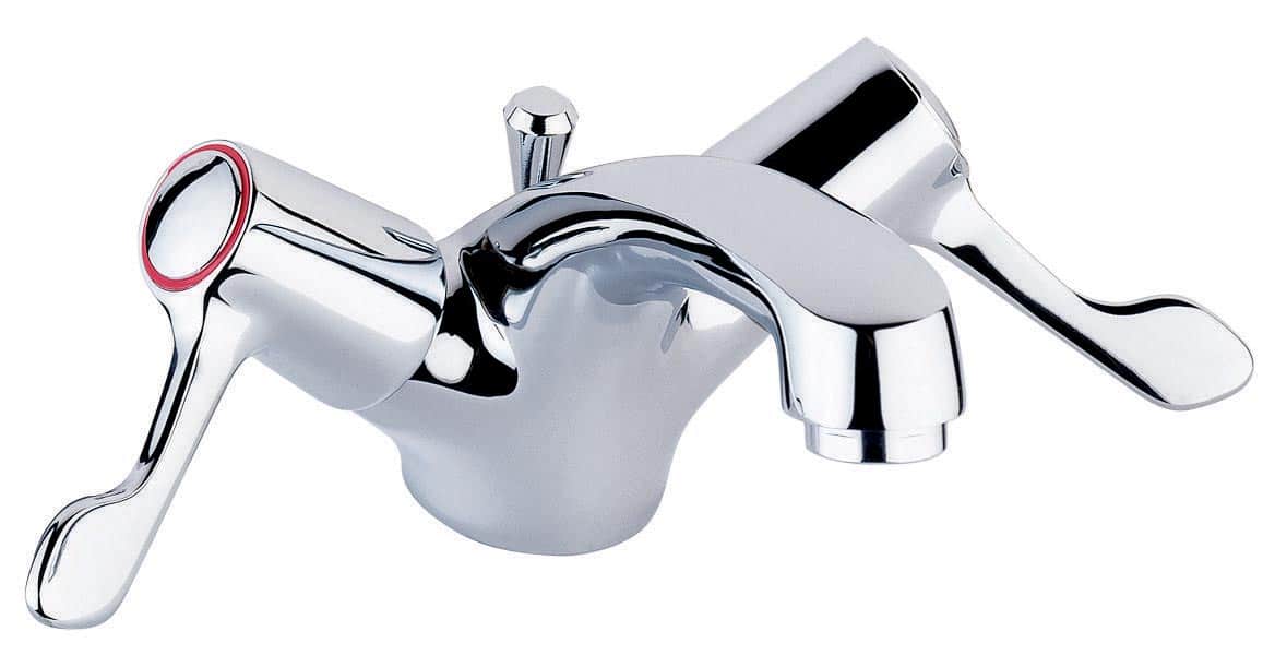 Lever action mono basin mixer with pop up waste