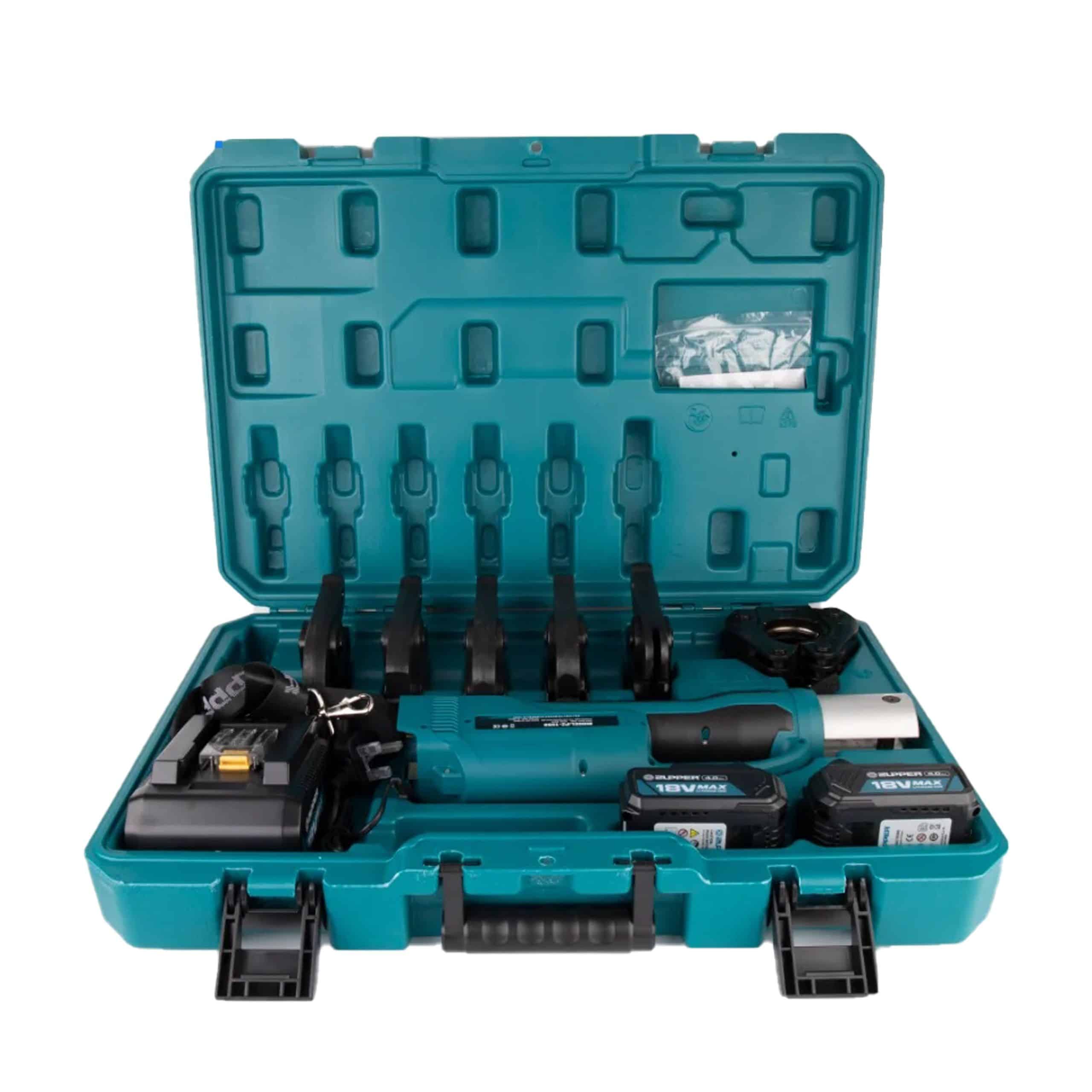 Zupper PZ-1550 32kN Press Tool c/w Case, 6x 15-54mm M Profile Jaws, 2x Batteries & Charger - Image 2